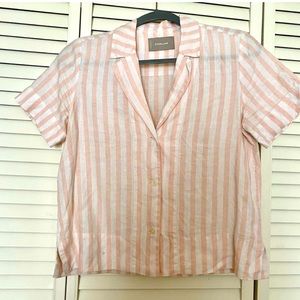 Everlane linen notch shirt XS